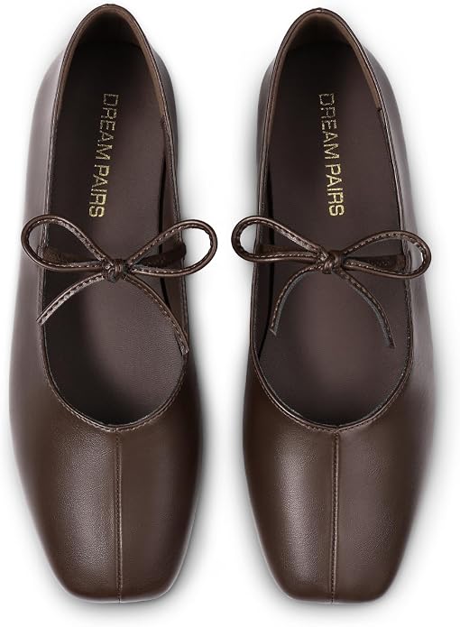 Brown closed-toe flats for a casual modest outfit